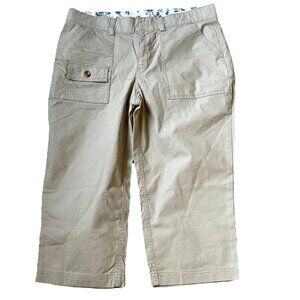 Dockers Utility Capri Pants Women’s Size 6P Khaki Beige Stretch Preppy Classic